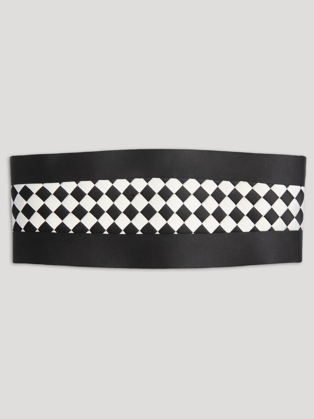 Black and White cumberband with weave design.
