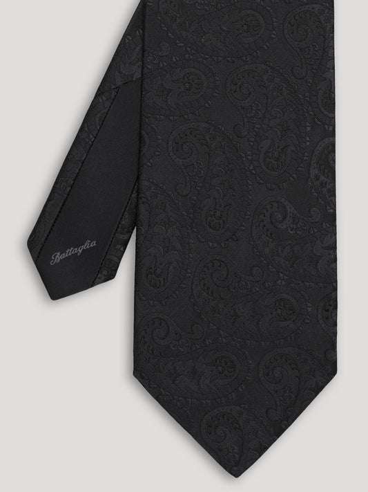 Black tone one tone paisley tie.