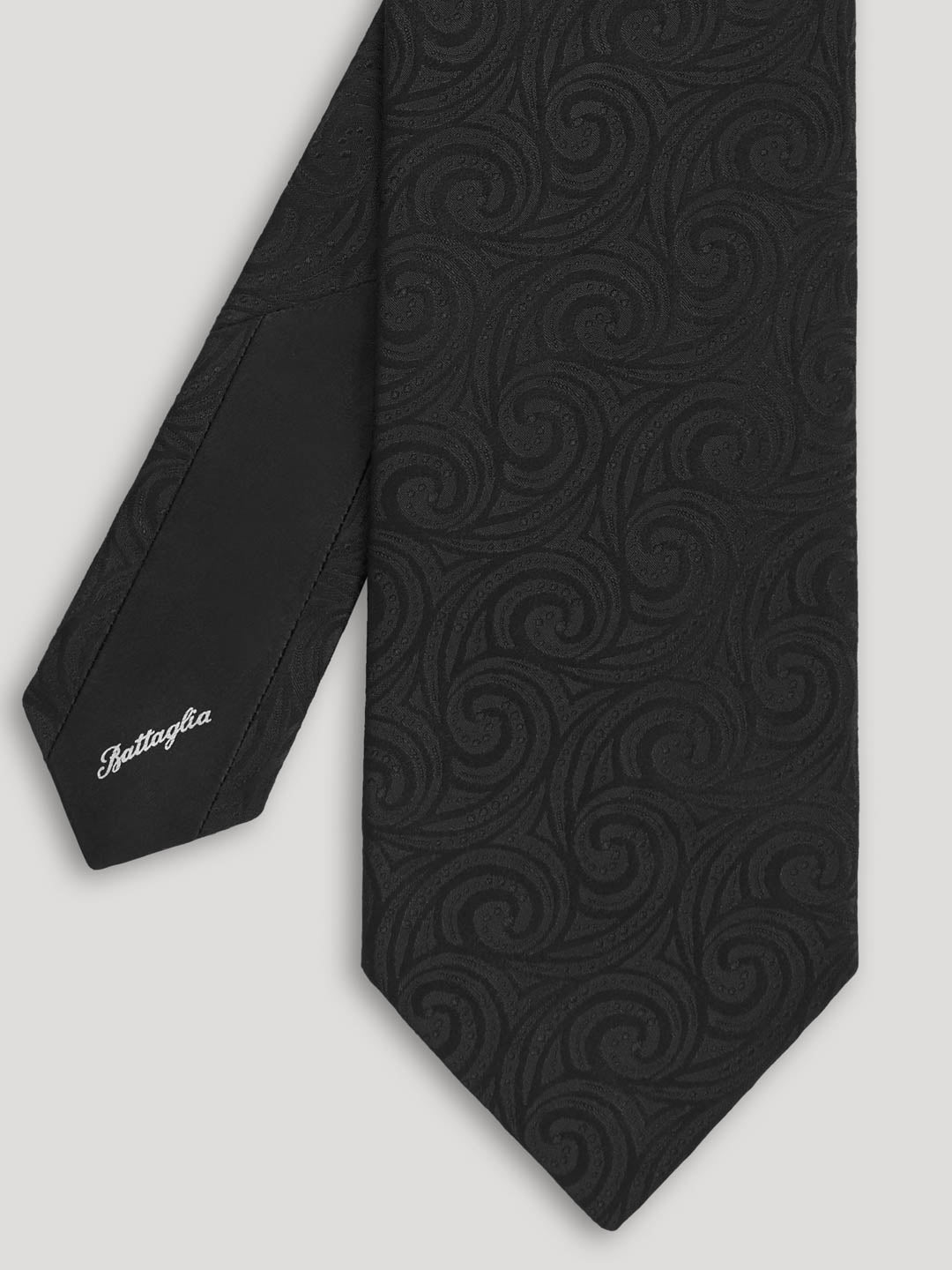 Black tone on tone paisley tie.