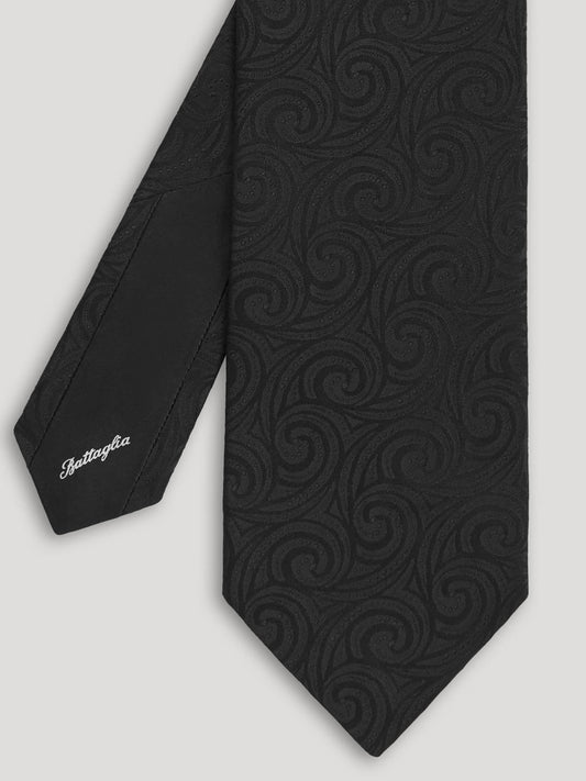 Black tone on tone paisley tie.