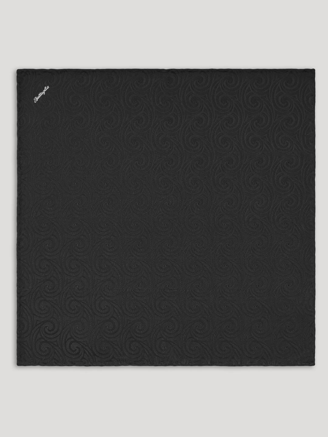Black tone on tone paisley handkerchief.