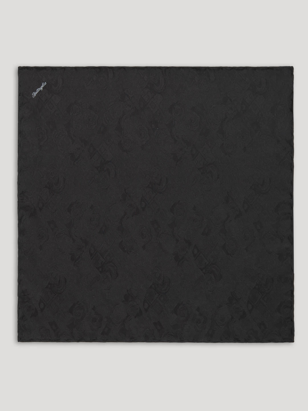 Black silk handkerchief.