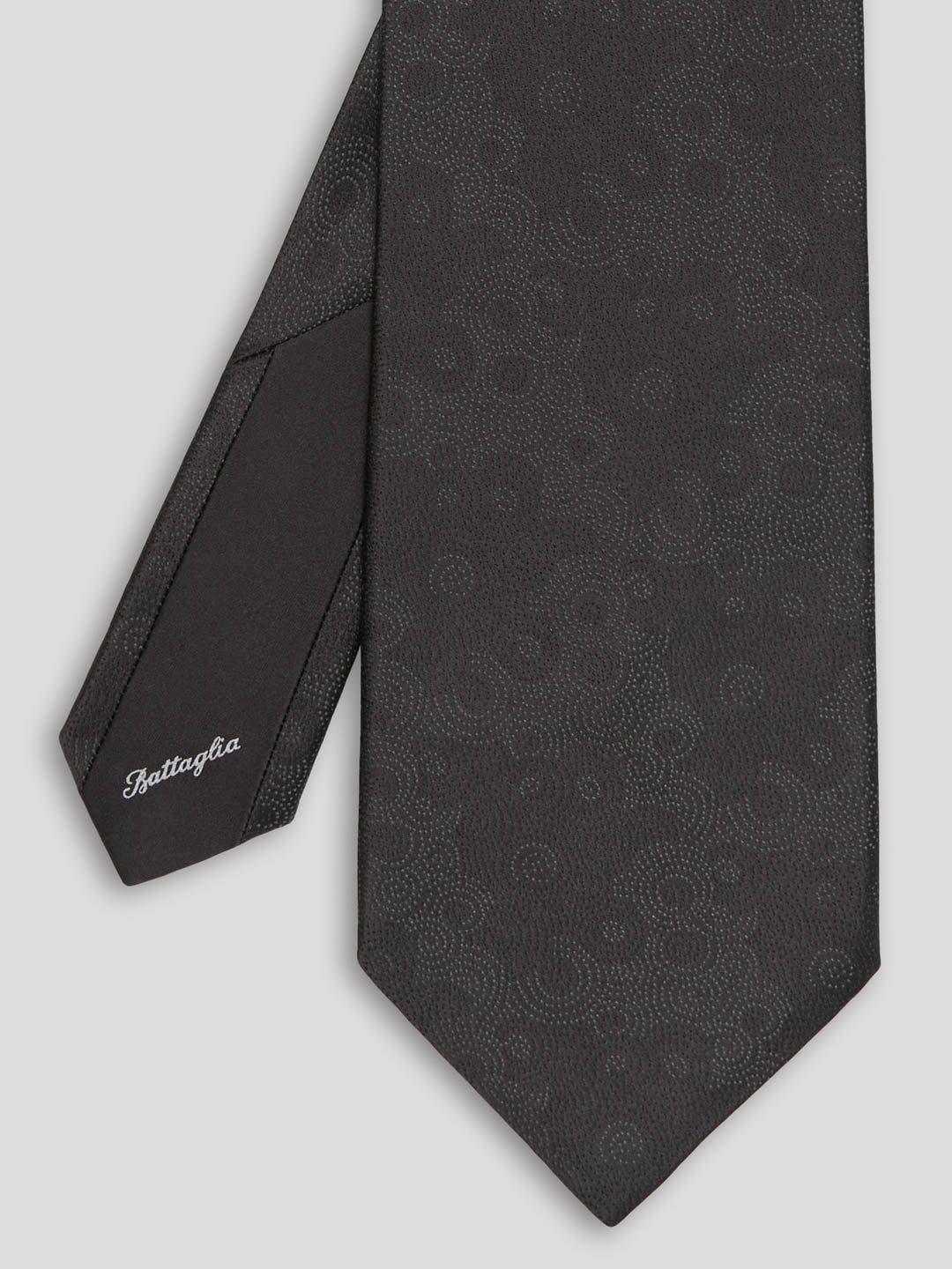 Black tone on tone silk tie. 