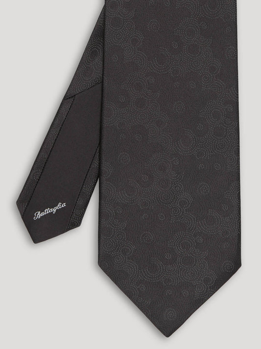 Black tone on tone silk tie.