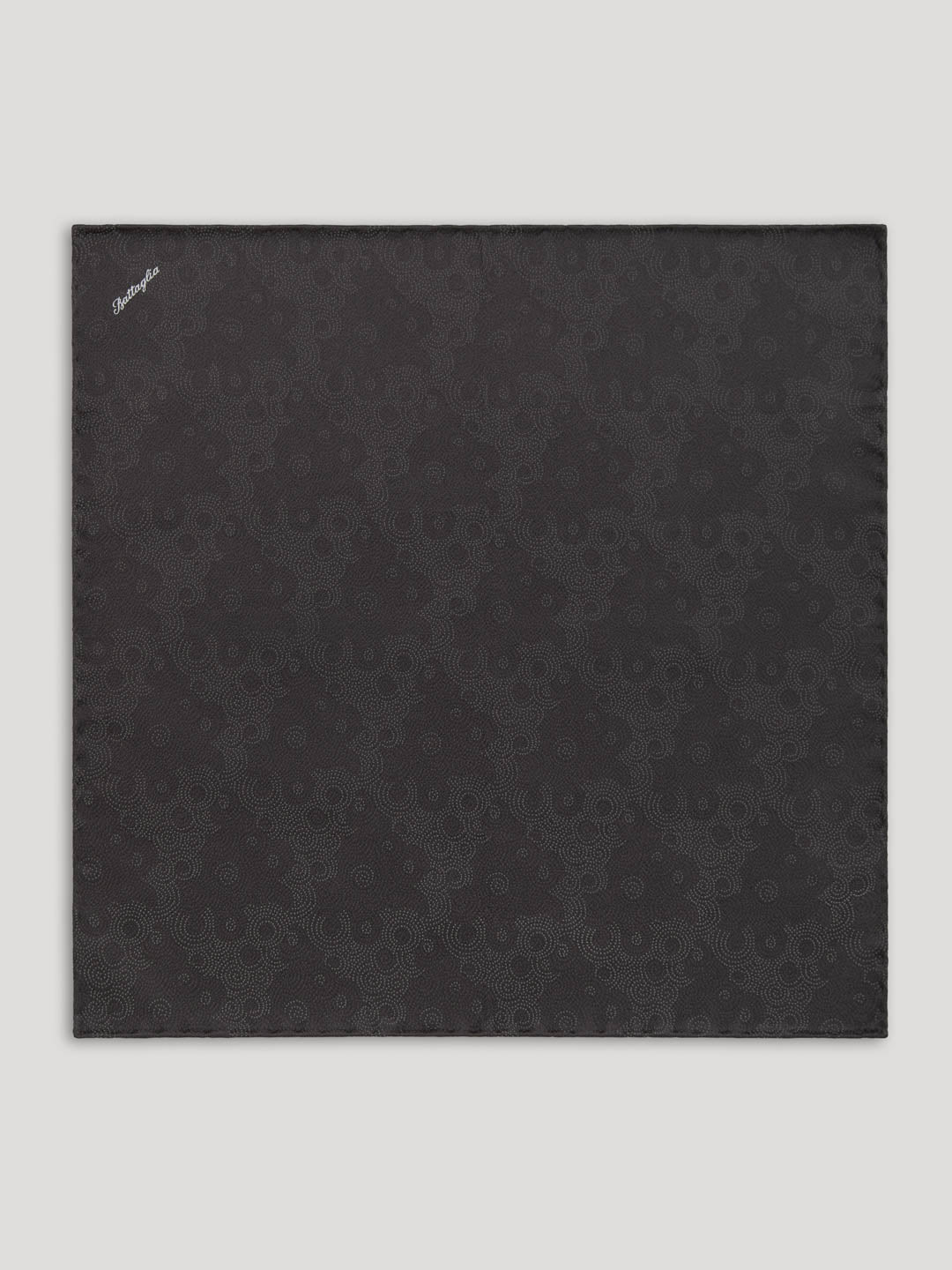 Black tone on tone silk handkerchief. 