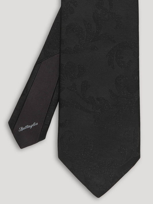 Black tone on tone silk tie.