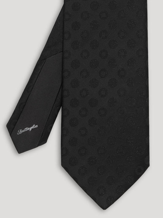 Black tone on tone silk tie.