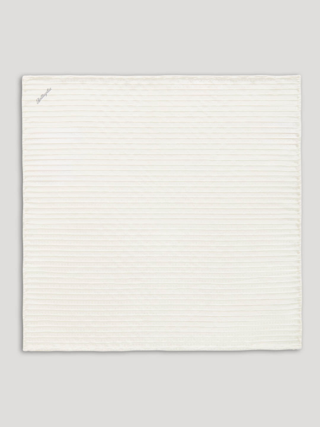 White striped handkerchief.