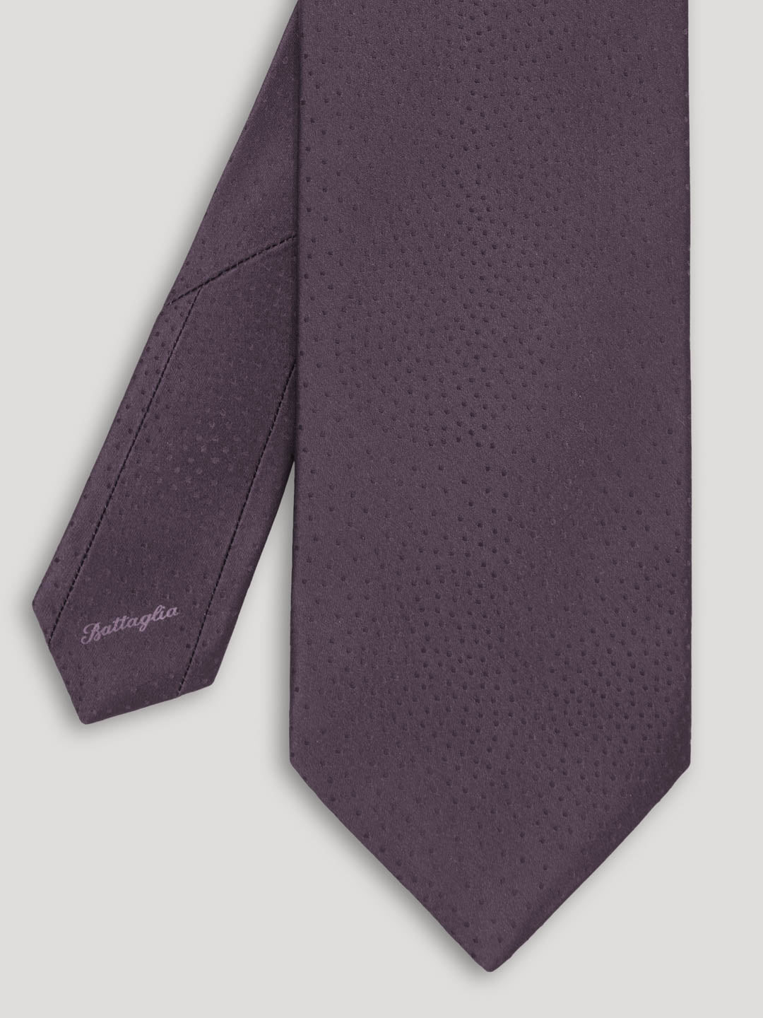 Purple silk tie.