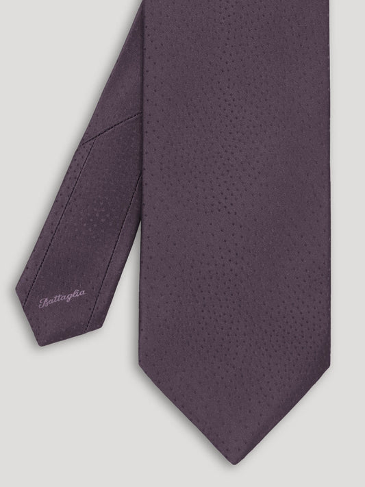 Purple silk tie.