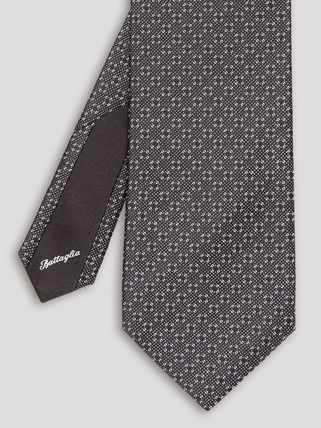 Grey and silver tie.