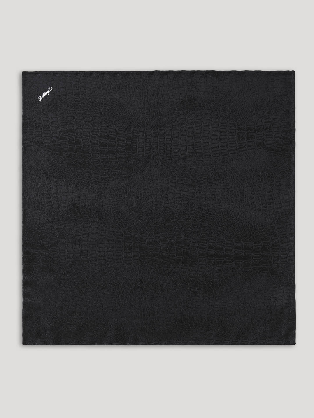 Black silk handkerchief.
