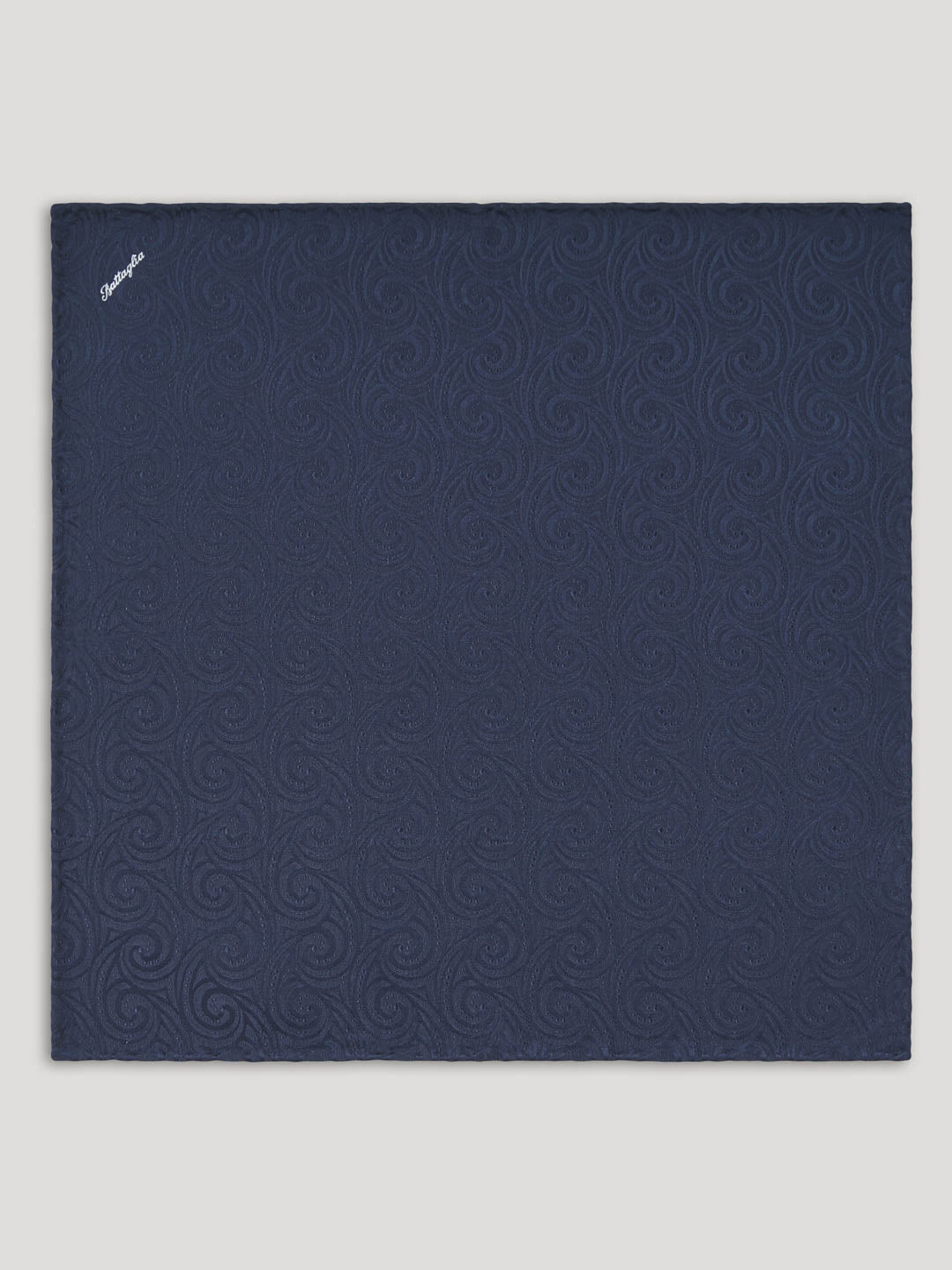Blue silk handkerchief.