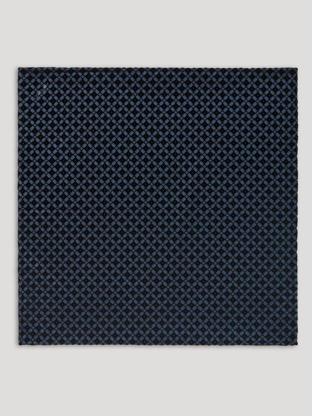 Blue check pattern handkerchief.