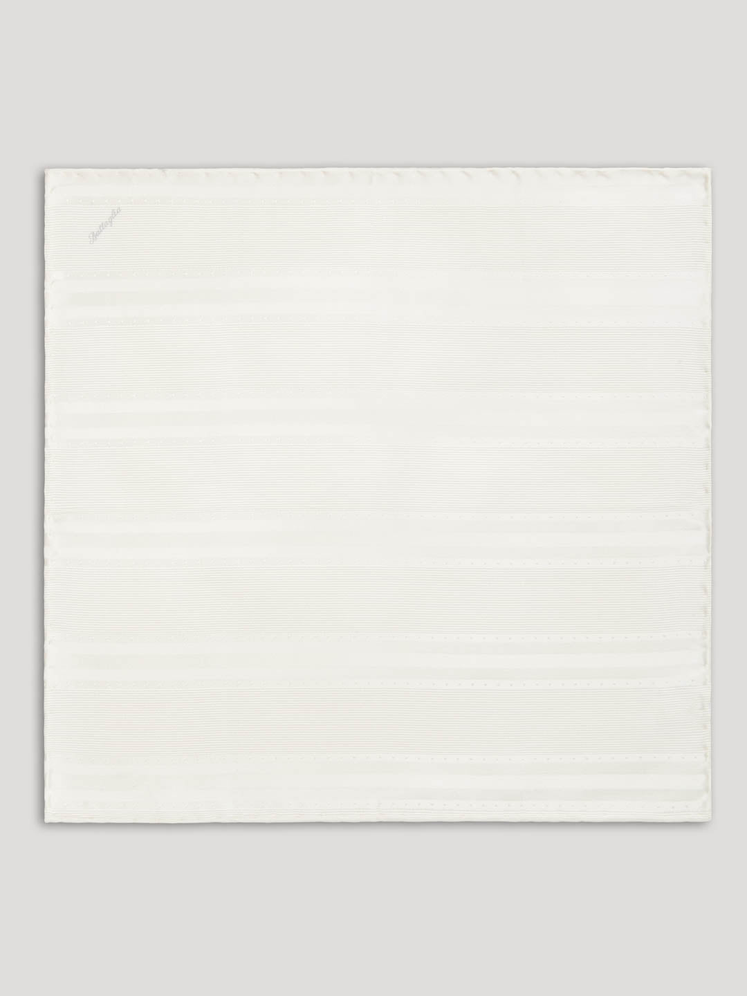 White striped silk handkerchief.