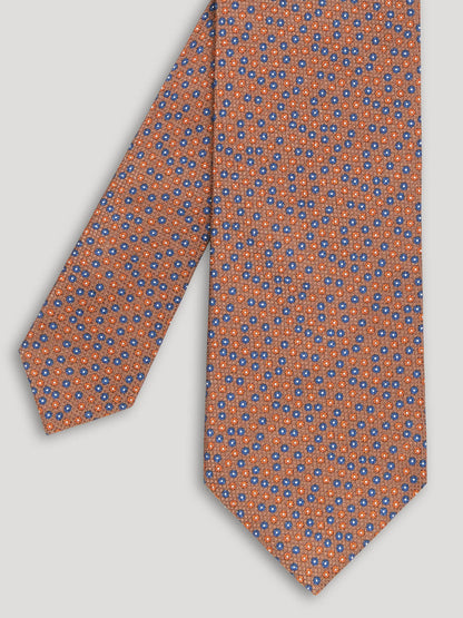 Brown floral tie with blue and yellow floral details