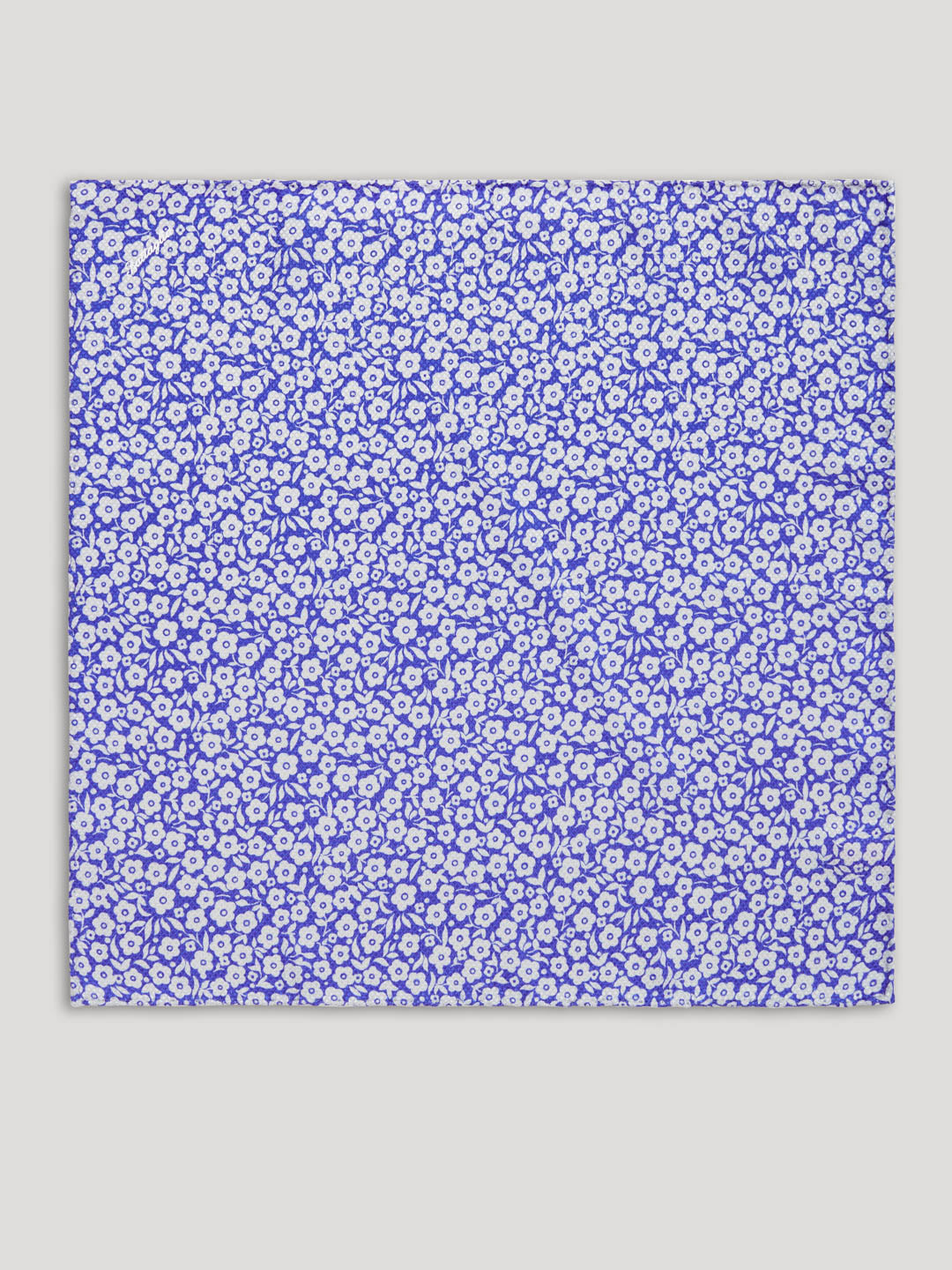 Violet blue handkerchief with silver ties.