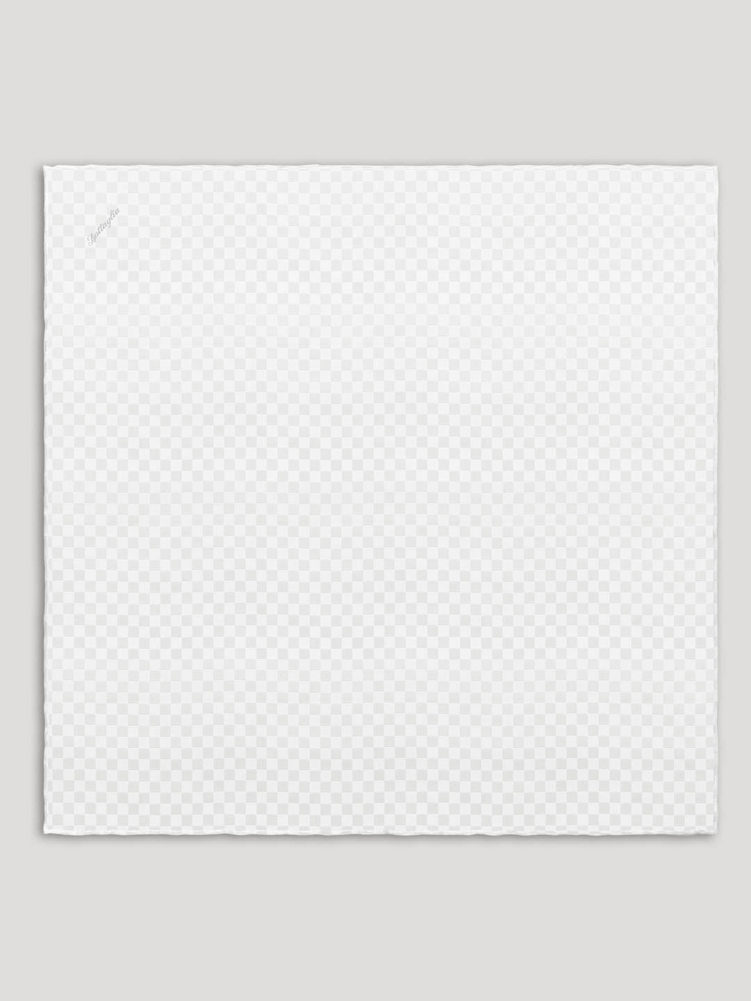 White tone on tone handkerchief.
