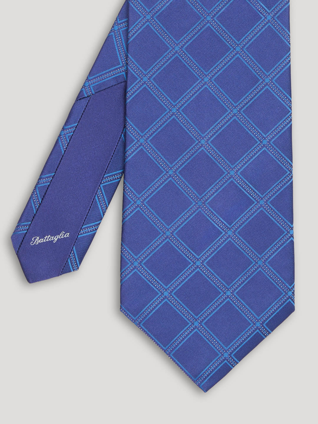 Blue diamond design tie.  
