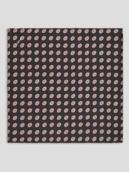 Black handkerchief with silver large pattern