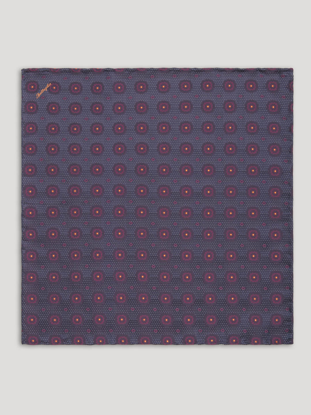 Purple and yellow handkerchief with large pattern