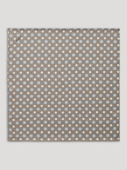 White grey beige and blue handkerchief with large pattern