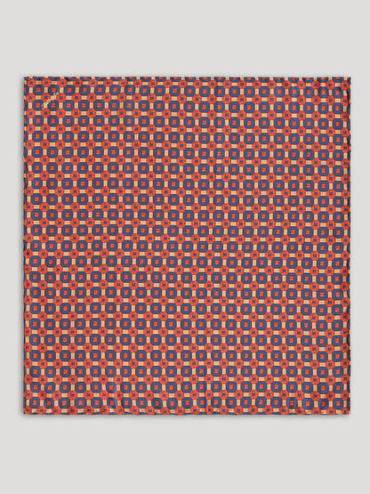 Red, gold and blue handkerchief with large pattern