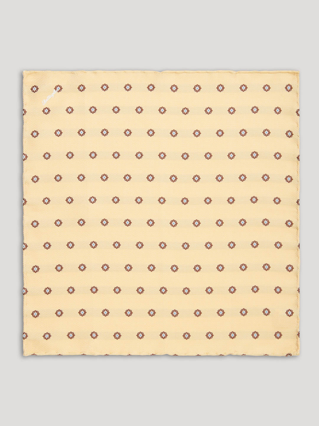 Yellow and brown handkerchief with large pattern