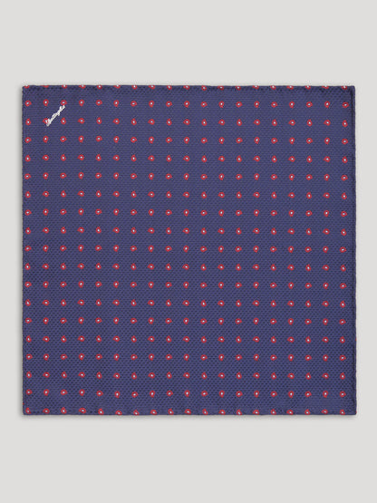 Red and blue handkerchief with large pattern