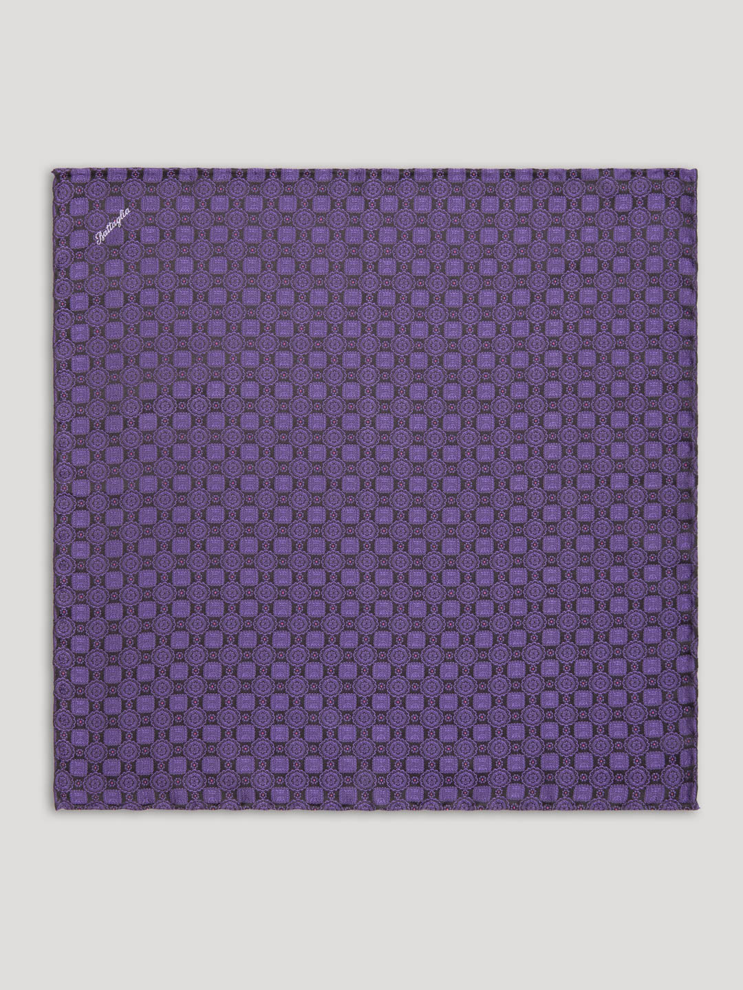 Purple and black silk handkerchief with large pattern