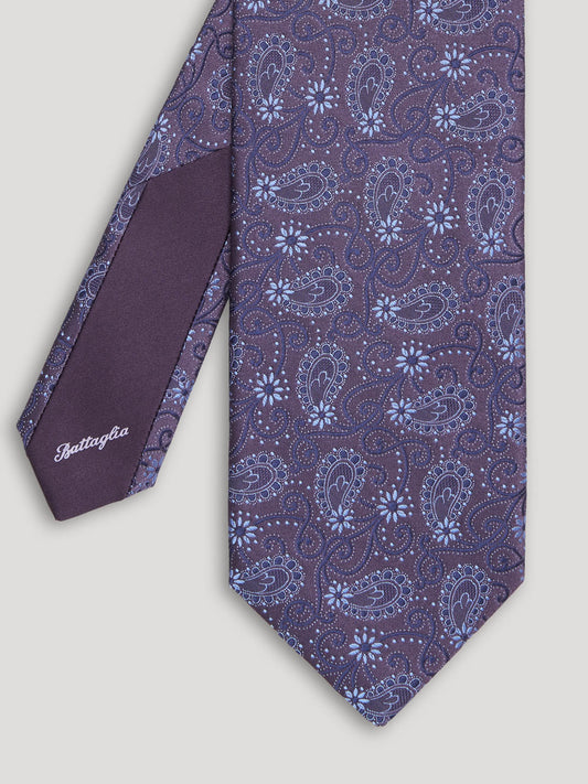 Purple paisley tie.