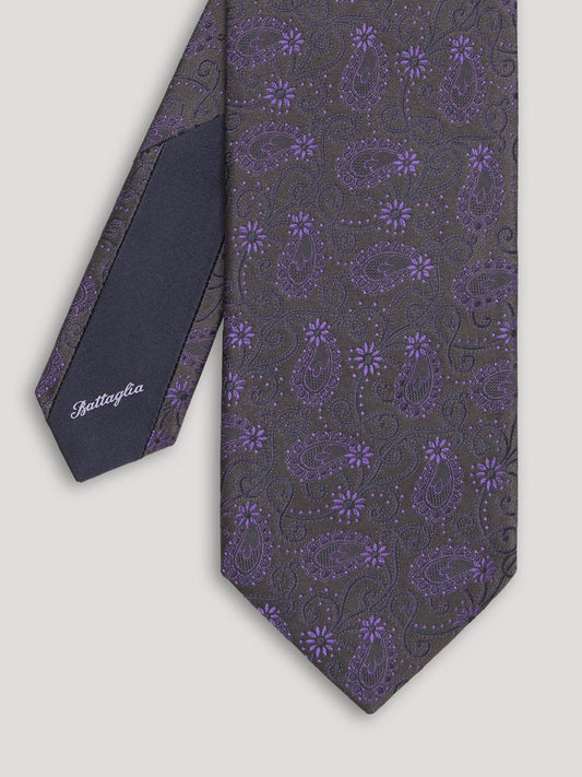 Dark purple paisley tie.