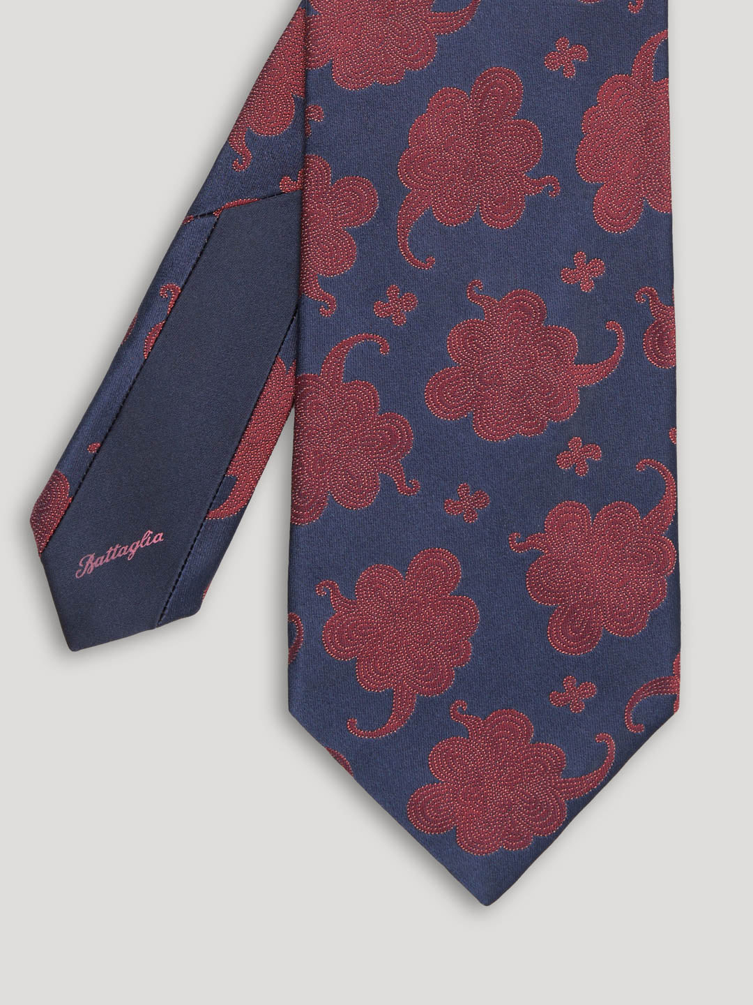 Navy and red paisley tie.