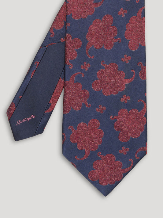 Navy and red paisley tie.