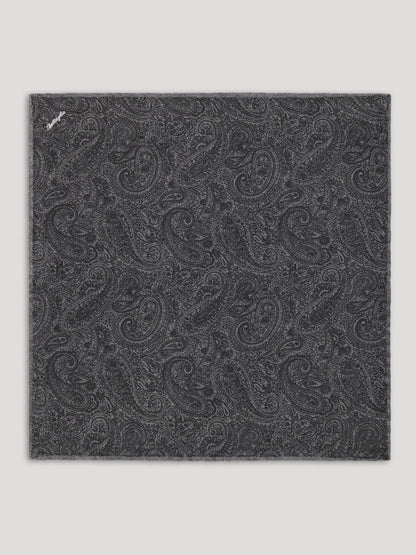 Black paisley handkerchief. 