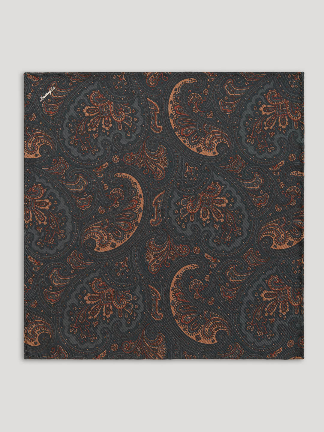 Navy paisley silk handkerchief.