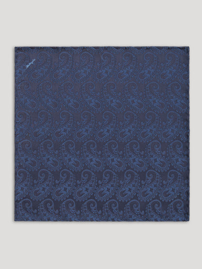 Blue paisley silk handkerchief. 