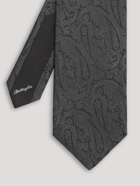 Black paisley silk tie.