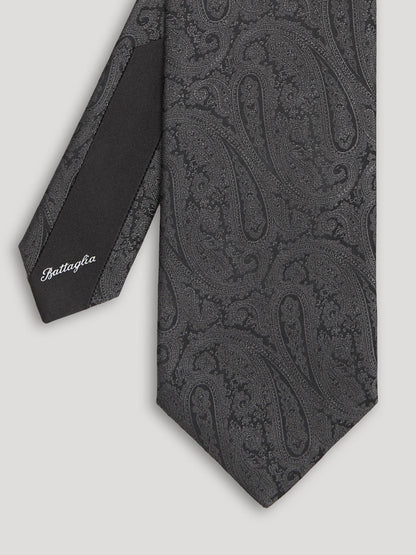 Black paisley silk tie. 