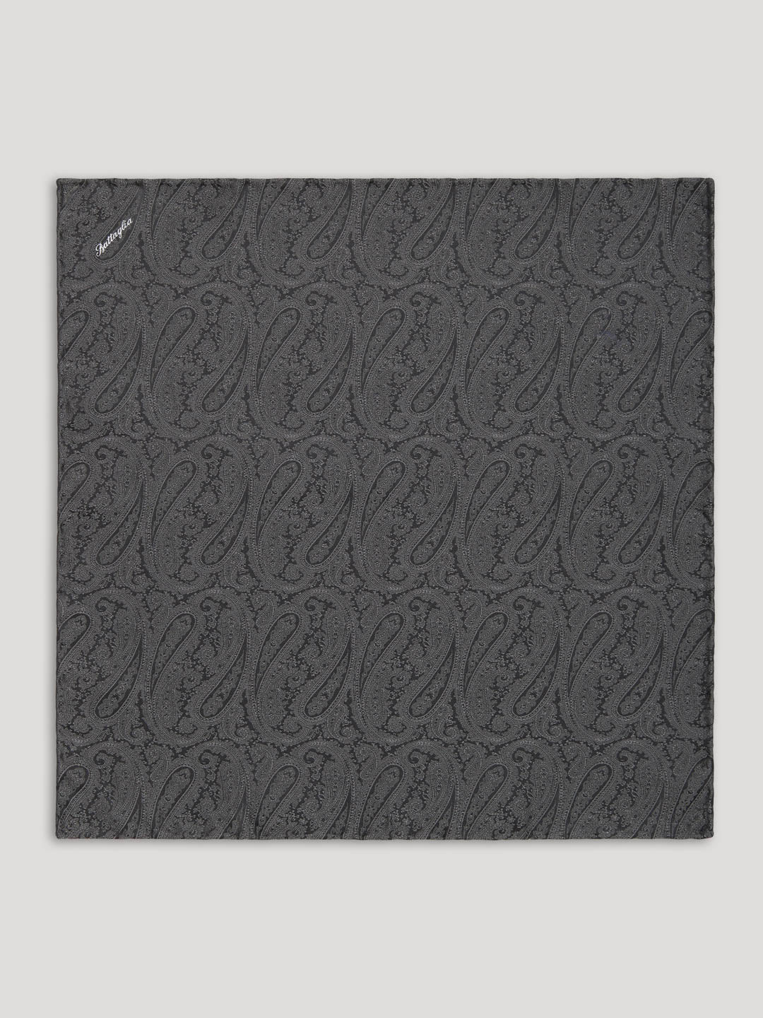 Black paisley silk handkerchief.