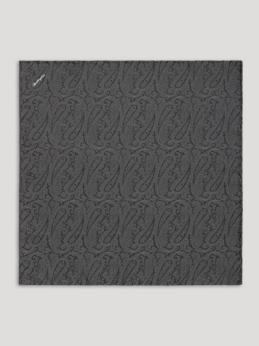 Black paisley silk handkerchief. 