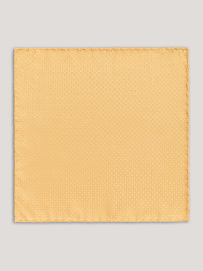 Yellow tone on tone handkerchief with small pattern. 