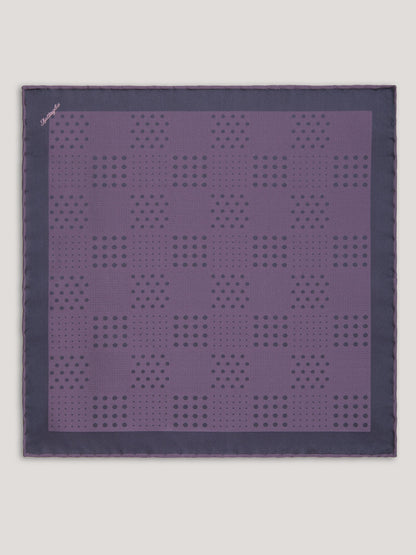 Purple tone on tone handkerchief with small pattern design. 
