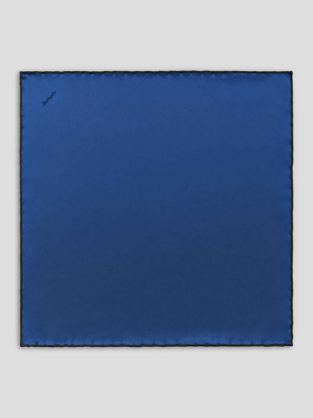 Blue silk handkerchief with black border.