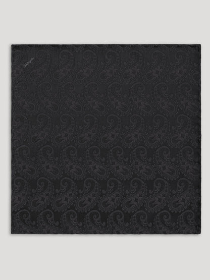 Black tone on tone paisley handkerchief. 