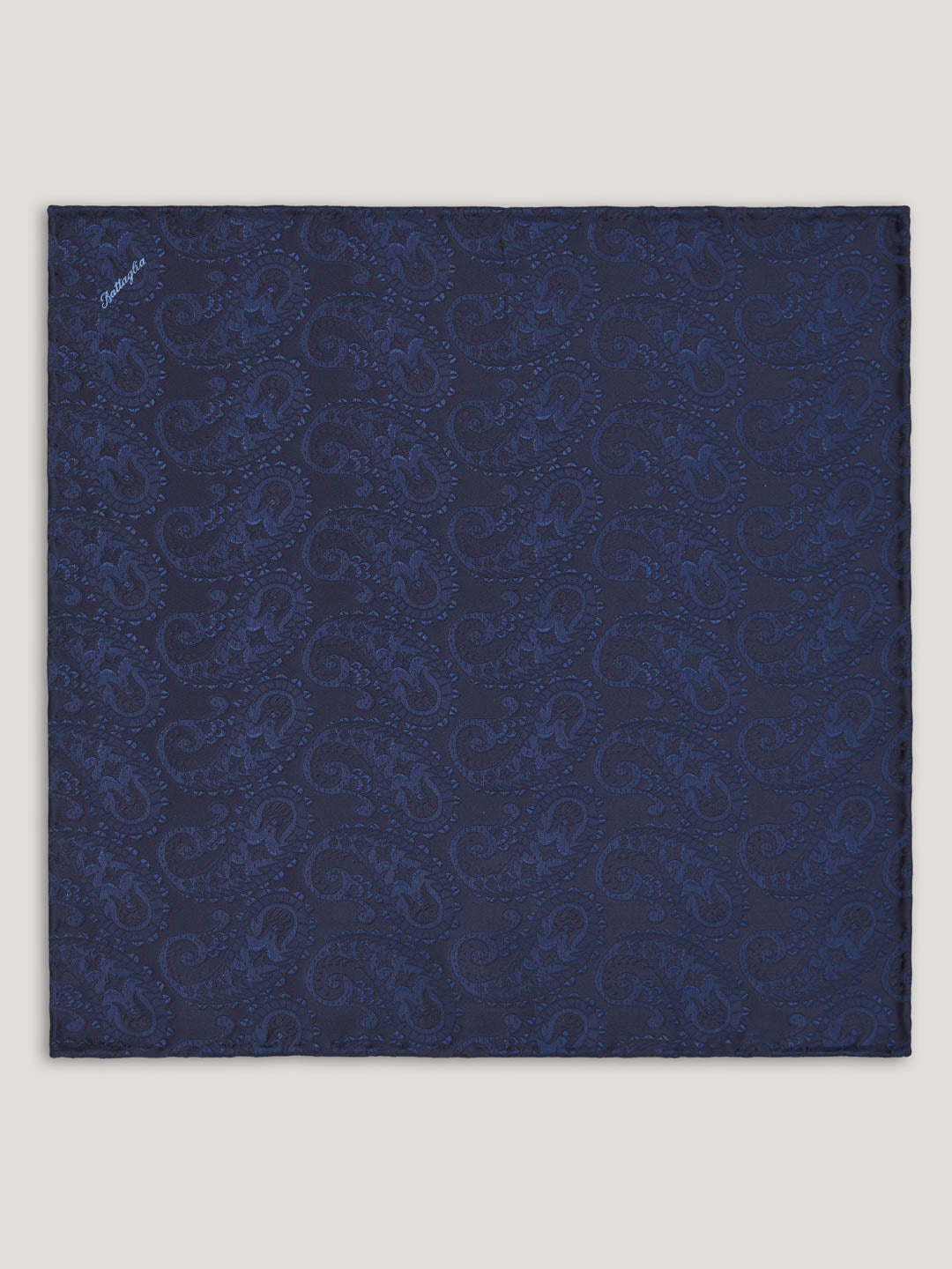 Blue paisley handkerchief. 