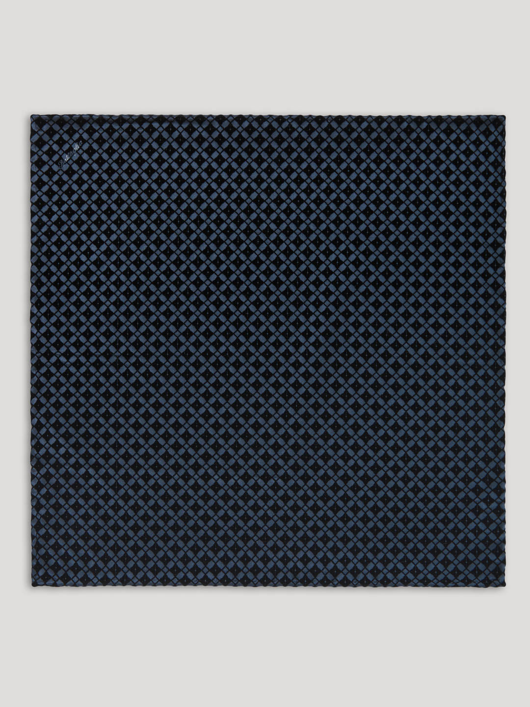 Blue check pattern handkerchief. 