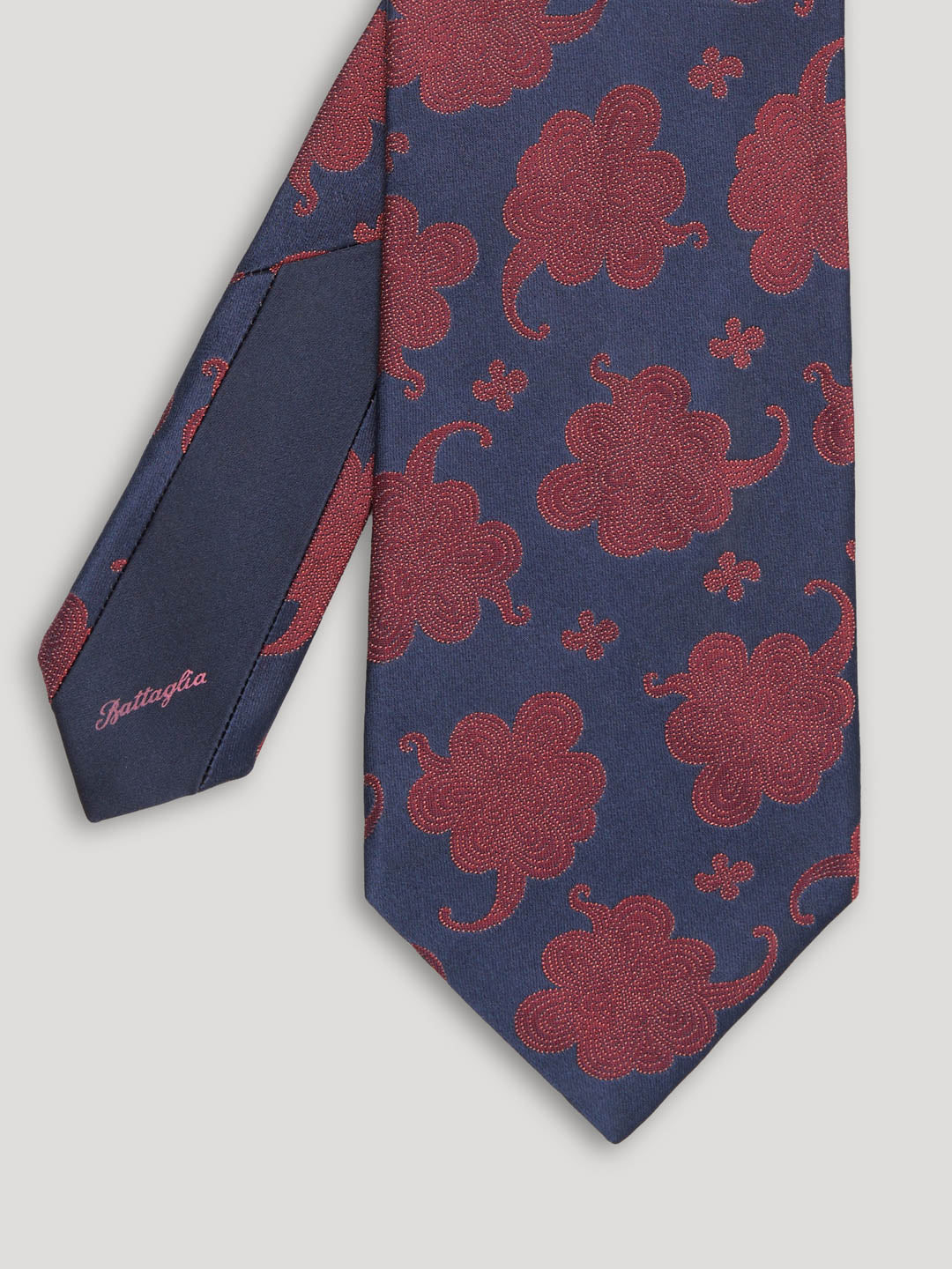 Navy and red paisley tie.  