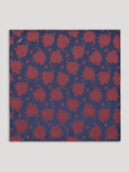 Navy and red paisley handkerchief. 