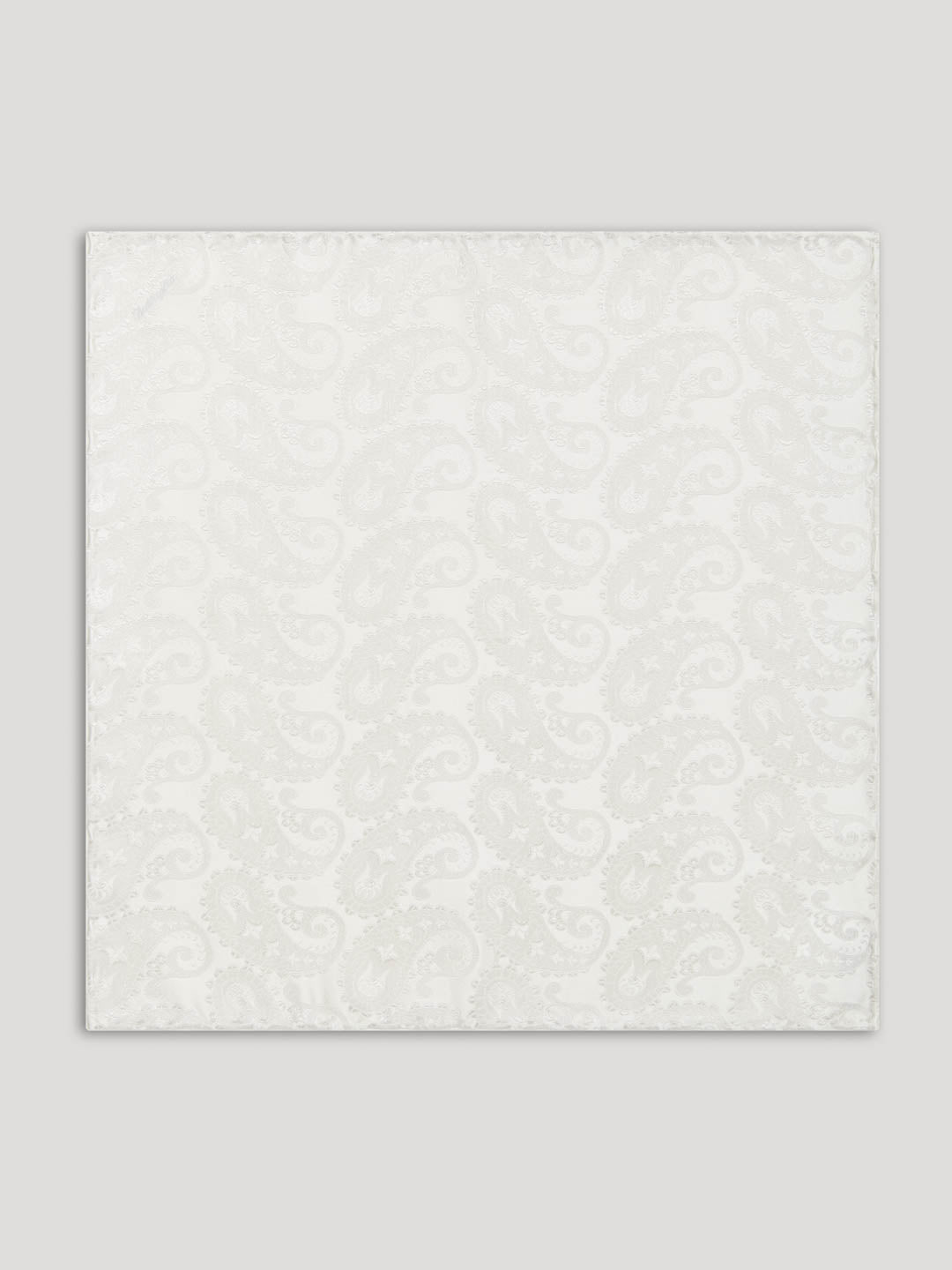 White paisley silk handkerchief. 
